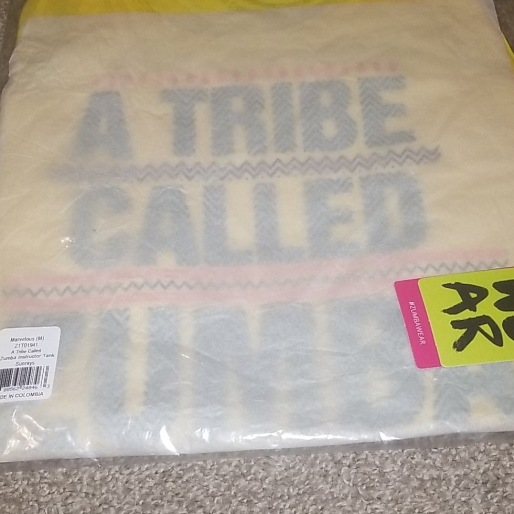 Yellow green black zumba tank